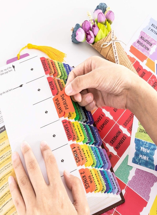 BRYTEFY Rainbow Bible Tabs with Large Print for Women and Girl, 90 Bible Index tabs in Total, 66 tabs for Old and New Testament, Additional 24 Blank tabs - Image 3