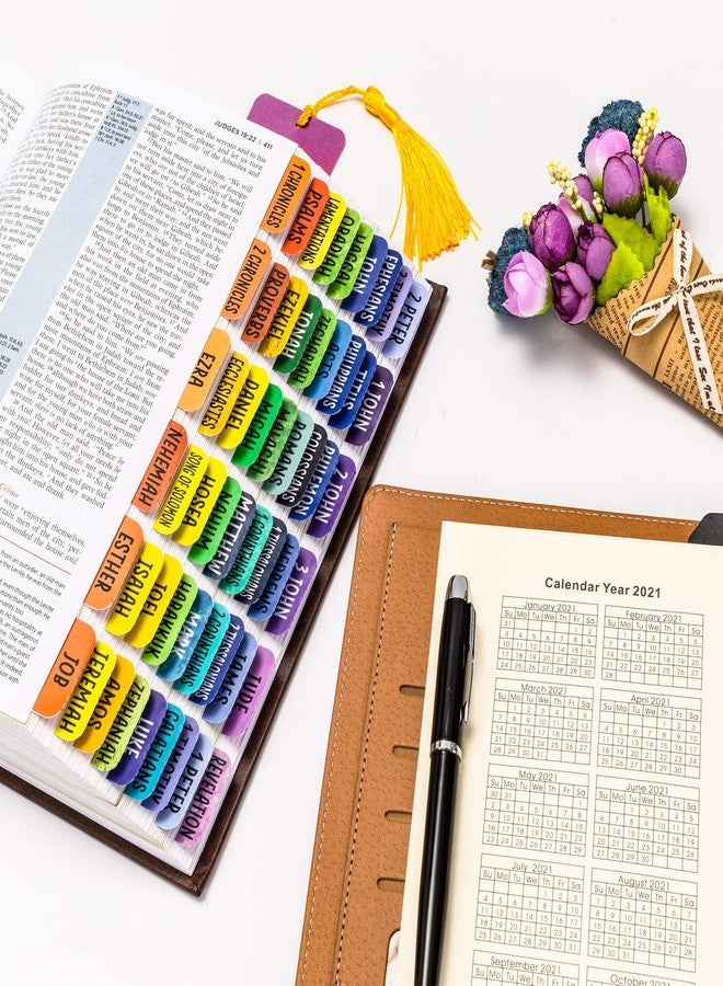 BRYTEFY Rainbow Bible Tabs with Large Print for Women and Girl, 90 Bible Index tabs in Total, 66 tabs for Old and New Testament, Additional 24 Blank tabs - Image 2