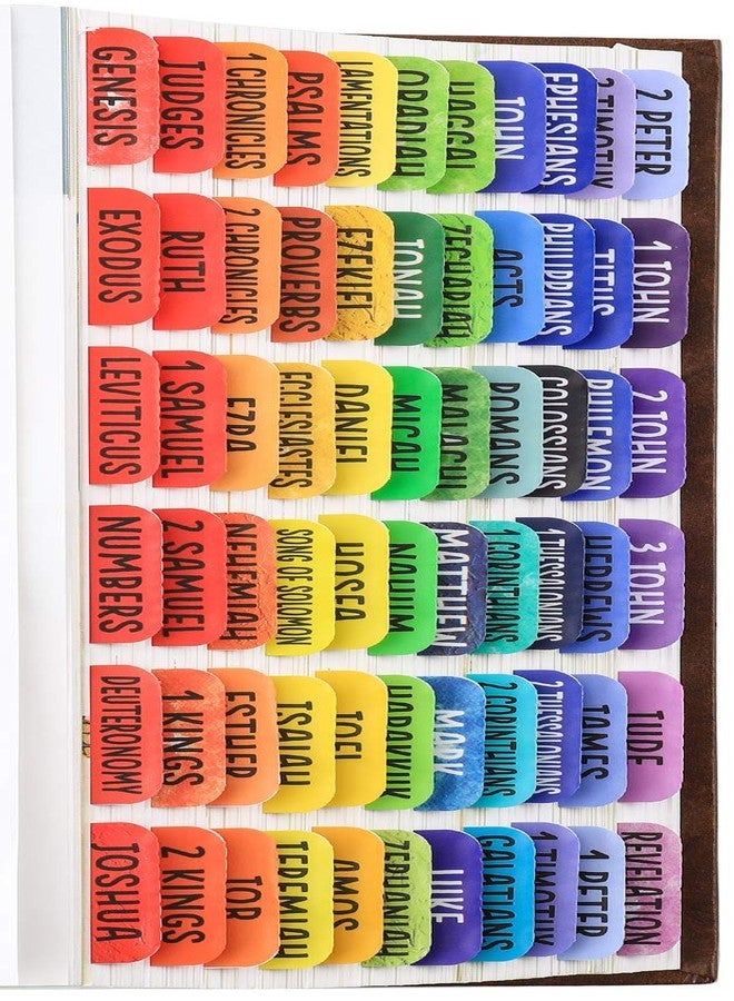 BRYTEFY Rainbow Bible Tabs with Large Print for Women and Girl, 90 Bible Index tabs in Total, 66 tabs for Old and New Testament, Additional 24 Blank tabs - Image 1