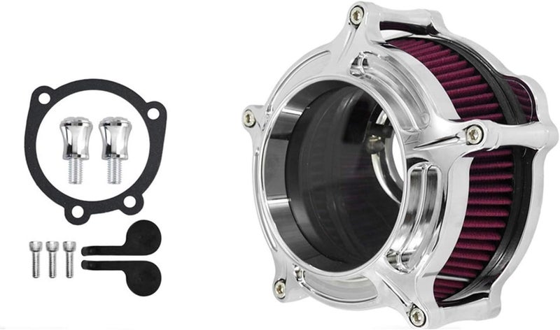 Wivplex Chrome Air Cleaner Intake Filter for Harley Motorcycles - Image 1