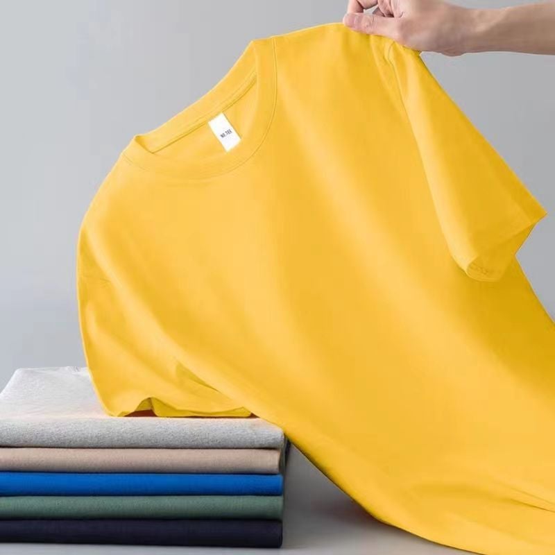 تي شيرت قصير الأكمام للرجال والنساء بلون موحد جديد، تي شيرت رفيع للرجال، تي شيرت صيفي عصري يتناسب مع جميع الأزياء، ملابس الرجال - Image 1