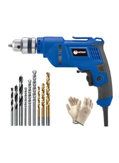 Mass Pro Mass Pro 600W Power Drill Machine With 9Pcs Drill Bits for Making Holes in MetalWoodConcrete with Reverse Rotation and Variable Speed Hammer Drill 10 mm Chuck Size 600 W  - Image 1