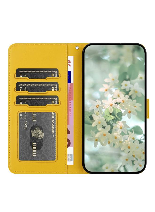 اس-توب جراب هاتف iPhone 15 مصنوع من الجلد بنقشة زهور - Image 3