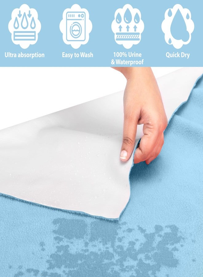 AVI FastDry Cotton Extra Absorbent Waterproof and Reusable Bed Protector/Dry Sheet for Baby- Extra Large 140x200 cm -Sky Blue - Image 2