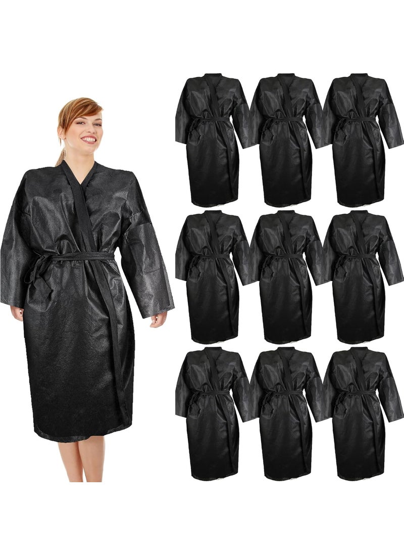 Framendino Framendino, 20 Pack Disposable SPA Black Robes Non-Woven Body Wrap for Beauty Salon 