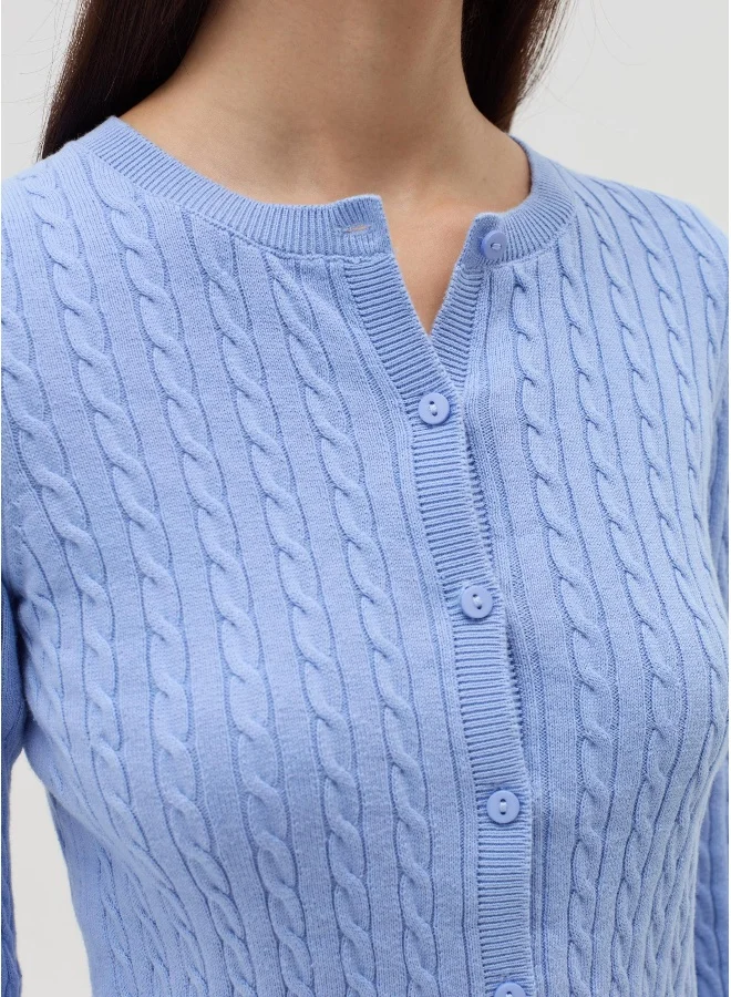 او في اس Cardigan with cable-knit design