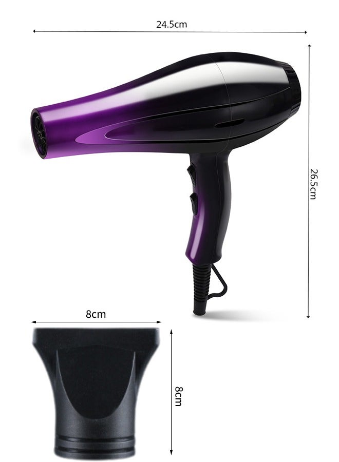 Generic Professional Salon Hair Dryer, Blow Dryer Active Oxygen Negative ions Dryer with Attachments for Fast Drying for Family, Low Noise (Gradient purple, 1 Accessory)  - Image 4
