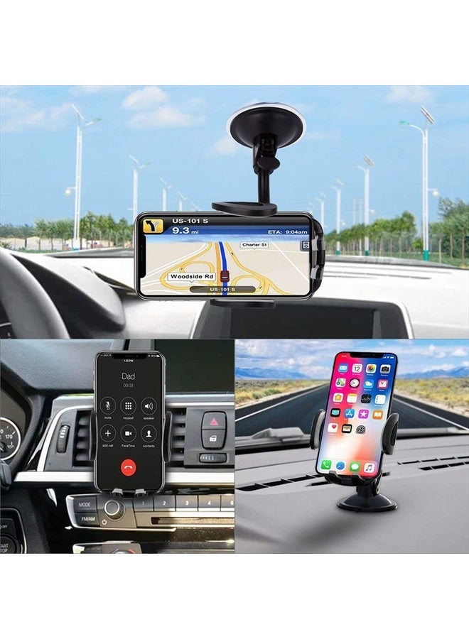 Vansky Car Phone Holder Mount, 3-in-1 Universal Cell Phone Holder Car Air Vent Holder Dashboard Mount Windshield Mount Fit for iPhone 16 15 14 13 Pro Max, Samsung S24 S23 LG Sony and More - Image 2