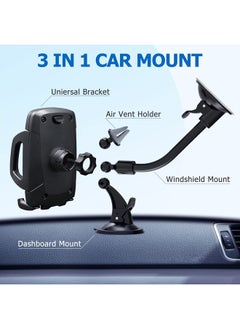 Vansky Car Phone Holder Mount, 3-in-1 Universal Cell Phone Holder Car Air Vent Holder Dashboard Mount Windshield Mount Fit for iPhone 16 15 14 13 Pro Max, Samsung S24 S23 LG Sony and More  - Image 5