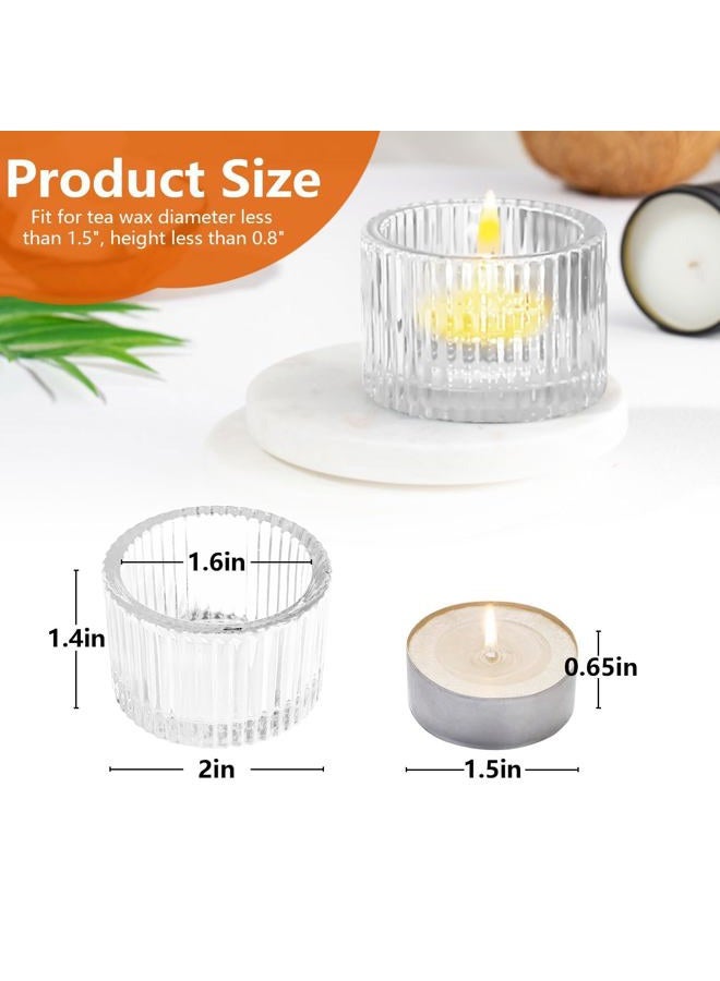 JOYIT Clear Votive Candle Holders Bulk Set of 4, Glass Candle Holder for Wedding Table Decor, Tealight Candle Holder for Birthday Party, Baby Shower, Christmas Decor (2''X 1.4'') - Image 2