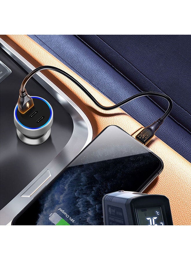 USB-C Car Charger, 3 Port Compact Fast Charger, Car Adapter for iPhone 16/16 Plus/16 Pro/16 Pro Max/15 Series, Galaxy S25/S24/S23, MacBook Pro, iPad Air, and More, USB-C to C Cable, Black  - Image 4