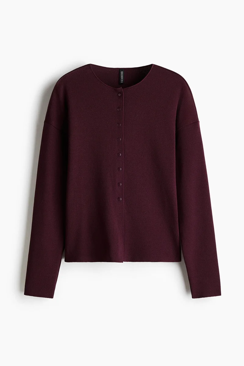 اتش اند ام كارديغان محبوك من القماش