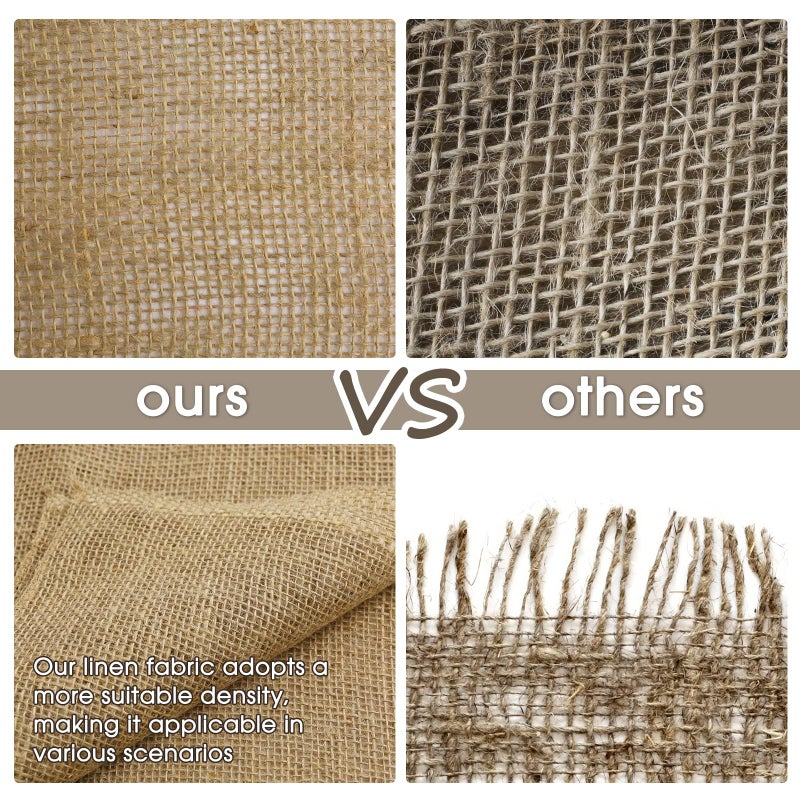UBCGOTT Burlap Fabric - Garden Burlap Fabric Roll Natural Jute Outdoor Fabric Burlap Weed Barrier Trees Trunk Wrap for Crafts Farmhouse Gardening Table Decor for Crafts (19.7" x 5 Feet) - Image 3