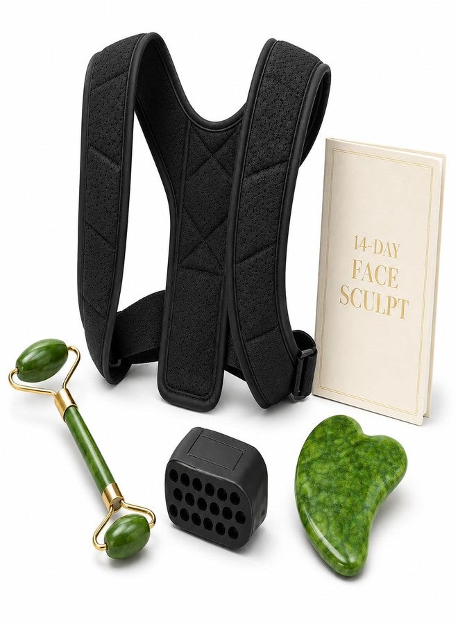 AGAAS ENTERPRISES Jawline Sculpting Kit for Men - Looksmaxing & Mewing System | Jaw Exerciser, Gua Sha, Jade Roller, Posture Corrector + 14-Day Face Sculpt Guide | Unisex Self-Care - Image 1