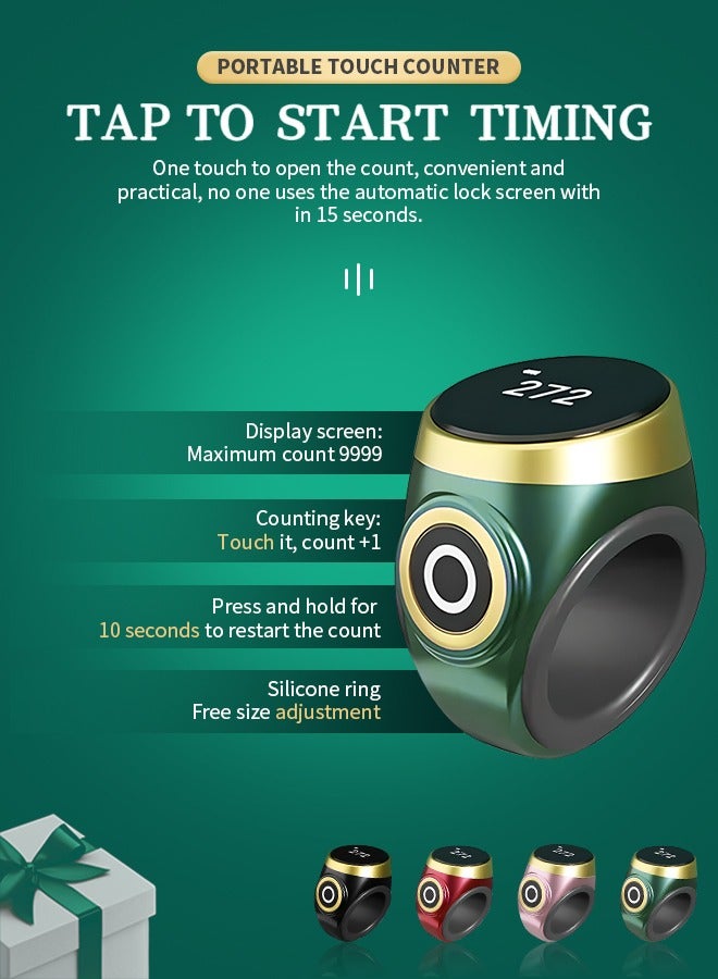 Rechargeable Zikr Ring with 3 Sizes (20/22/24mm）,Prayer Counting Muslims  Ring，Record The Number Of Prayers Per Day. The Maximum Value Is 9999 - Image 4