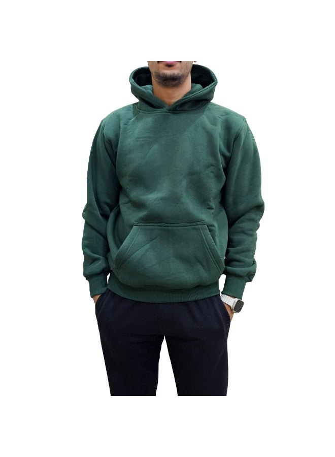 heavy cotton back print (Dope stuff) unisex hoodie - regular fit - Dark green - Image 3