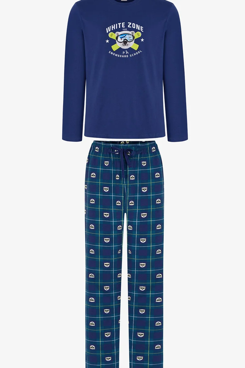 بنتي PENTI Men's Zone Pajama Set With Long Sleeves