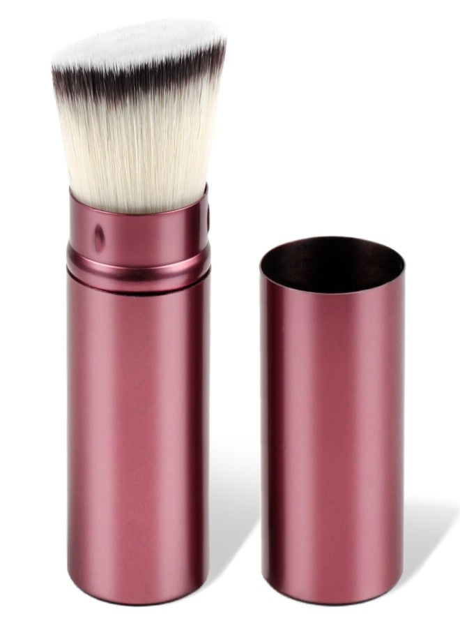 Brvlsoc Retractable Kabuki Makeup Brush – Portable Travel Face Brush with Cover for Foundation, Powder, Blush & Bronzer, Cruelty-Free & Vegan - Image 1