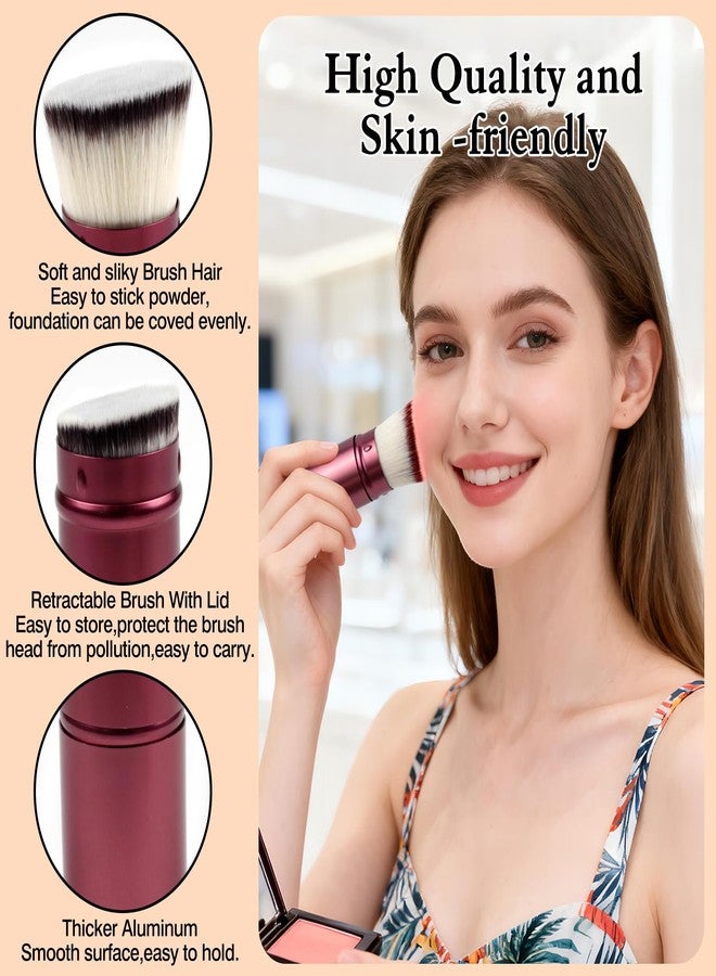 Brvlsoc Retractable Kabuki Makeup Brush – Portable Travel Face Brush with Cover for Foundation, Powder, Blush & Bronzer, Cruelty-Free & Vegan - Image 3