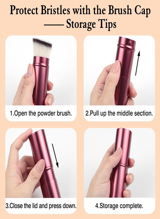 Brvlsoc Retractable Kabuki Makeup Brush – Portable Travel Face Brush with Cover for Foundation, Powder, Blush & Bronzer, Cruelty-Free & Vegan - Image 4