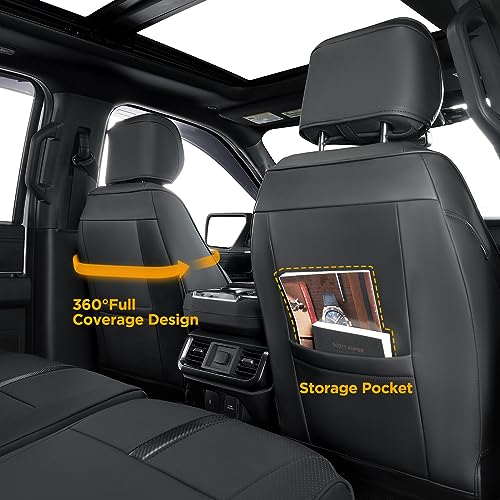 DrCarNow Super Cover® for Ford F150 Seat Covers,for 2015-2023 2024 2025 for F150 Leather Truck Seat Cover,for F150 Accessories 2016 2017 2018 2019 2020 2021 2022,Only Fit for F150 XL/XLT 1st Row Bucket Seat - Image 3