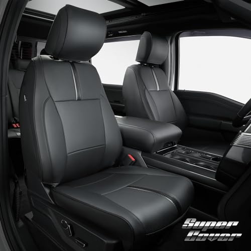 DrCarNow Super Cover® for Ford F150 Seat Covers,for 2015-2023 2024 2025 for F150 Leather Truck Seat Cover,for F150 Accessories 2016 2017 2018 2019 2020 2021 2022,Only Fit for F150 XL/XLT 1st Row Bucket Seat - Image 1