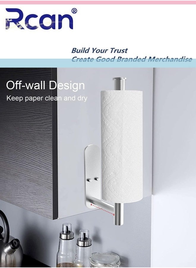 Kitchen Roll Paper Holder Towel Holder Self Adhesive or Drilling to Install Stainless Steel Paper Holder for Kitchen Bathroom