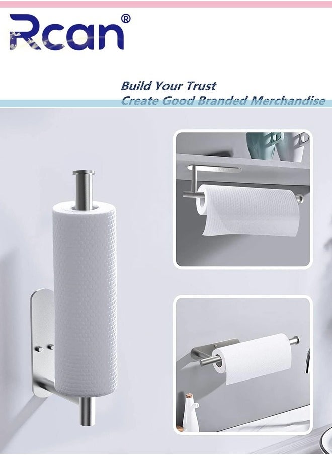 Kitchen Roll Paper Holder Towel Holder Self Adhesive or Drilling to Install Stainless Steel Paper Holder for Kitchen Bathroom