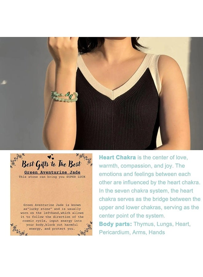 yalilai 2-piece fashion set, green crystal obsidian quartz bead butterfly bracelet, women's elastic bracelet, positive energy daily commuting hot selling - Image 5