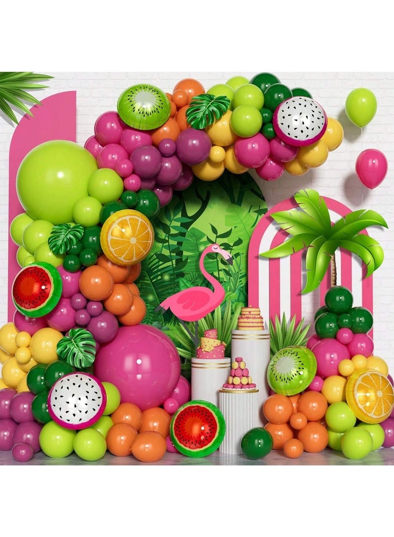 Beach & Sea Party Decorations – 109-Piece Hawaiian Tropical Balloon Set, Colorful Fruit Balloons, Perfect for Beach Parties, Birthdays & Special Occasions - Image 1