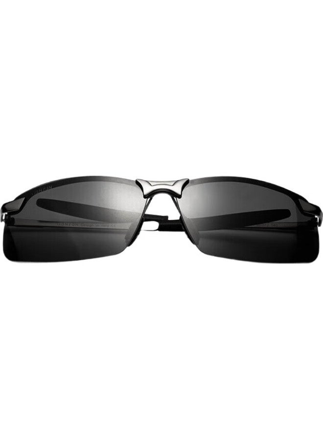 Fall in love Men'S Polarized Sunglasses Aluminum Magnesium Sport Sunshade Driving Glasses Riding Glasses 3043 Gun Gray Frame Gray Lens - Image 1