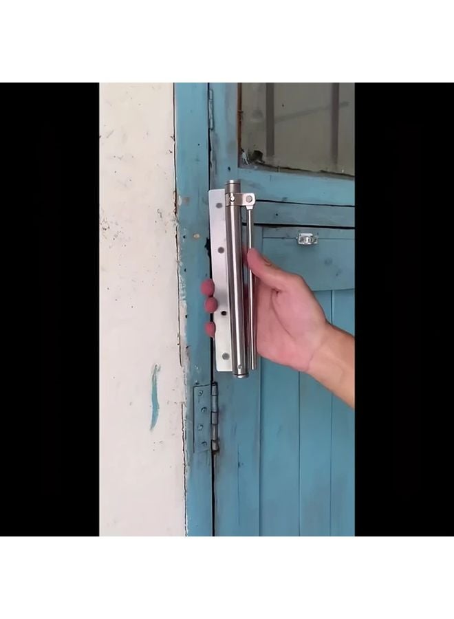 Silvery Automatic Door Closer Stainless Steel Spring Hinges Silent Concealed Mechanism - Image 5