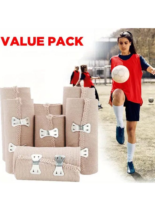 2 Rolls Adjustable Sports Elastic Bandage Wrap Reusable Compression For Ankle Wrist Knee - Image 1