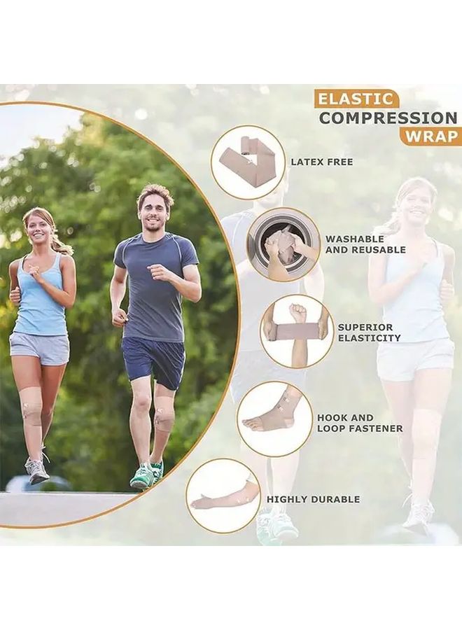 2 Rolls Adjustable Sports Elastic Bandage Wrap Reusable Compression For Ankle Wrist Knee - Image 4