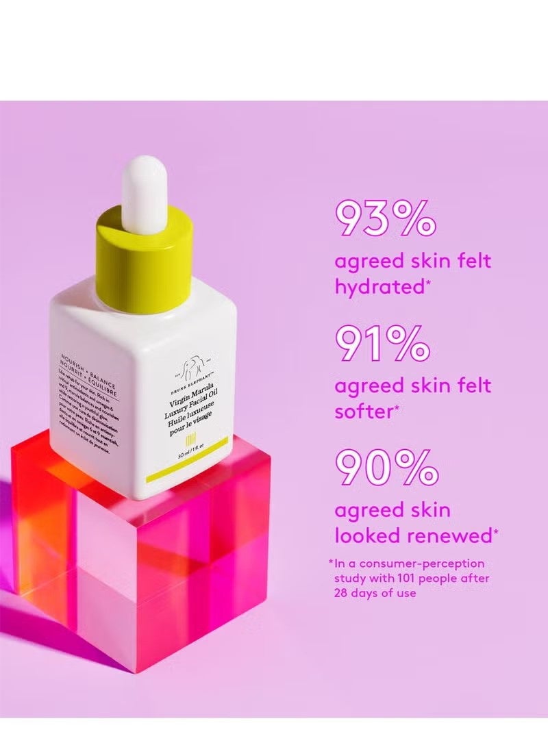 Drunk Elephant Virgin Marula Luxury Facial Oil Gluten and Vegan antiaging Skin Care and Face Moisturizer (30ml/1 fl oz) 30ml - Image 3