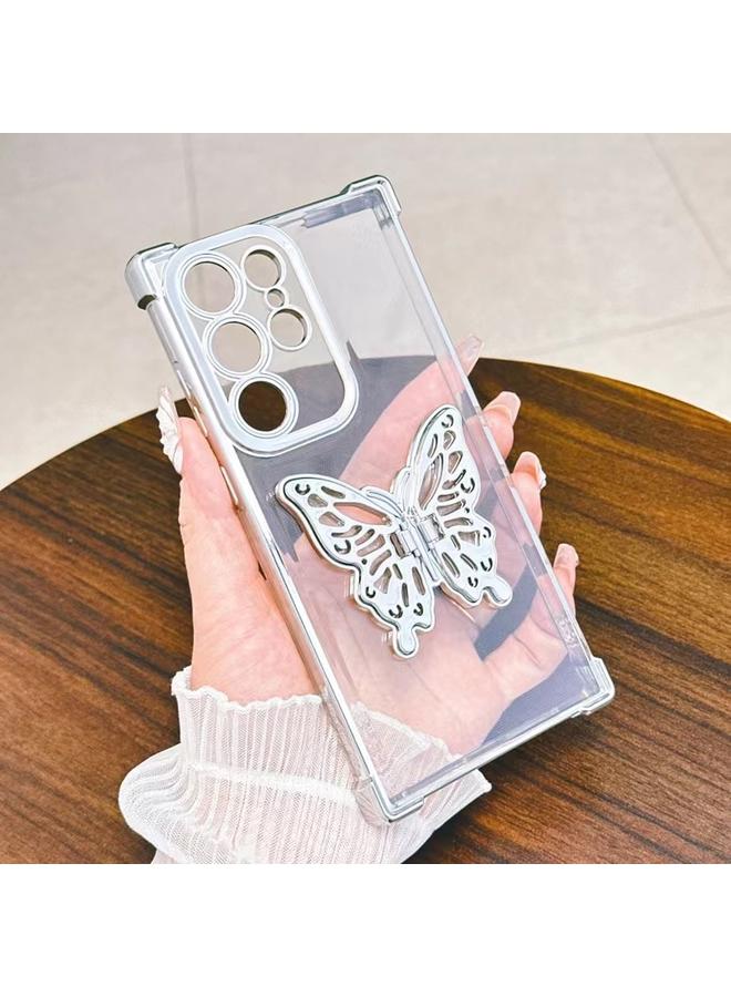 S-TOP Case For Samsung Galaxy S23 5G Electrpolated 3D Butterfly Holder TPU Phone Case - Image 3