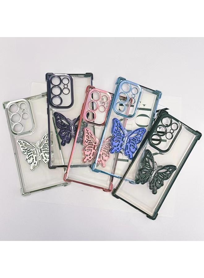 S-TOP Case For Samsung Galaxy S23 5G Electrpolated 3D Butterfly Holder TPU Phone Case - Image 2