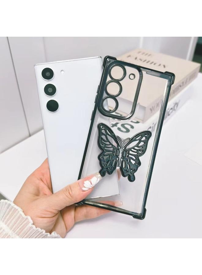 S-TOP Case For Samsung Galaxy S23 5G Electrpolated 3D Butterfly Holder TPU Phone Case - Image 1