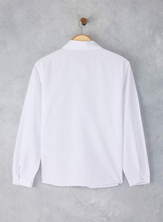 trendyol White Textured Oversize Woven Shirt - Image 5