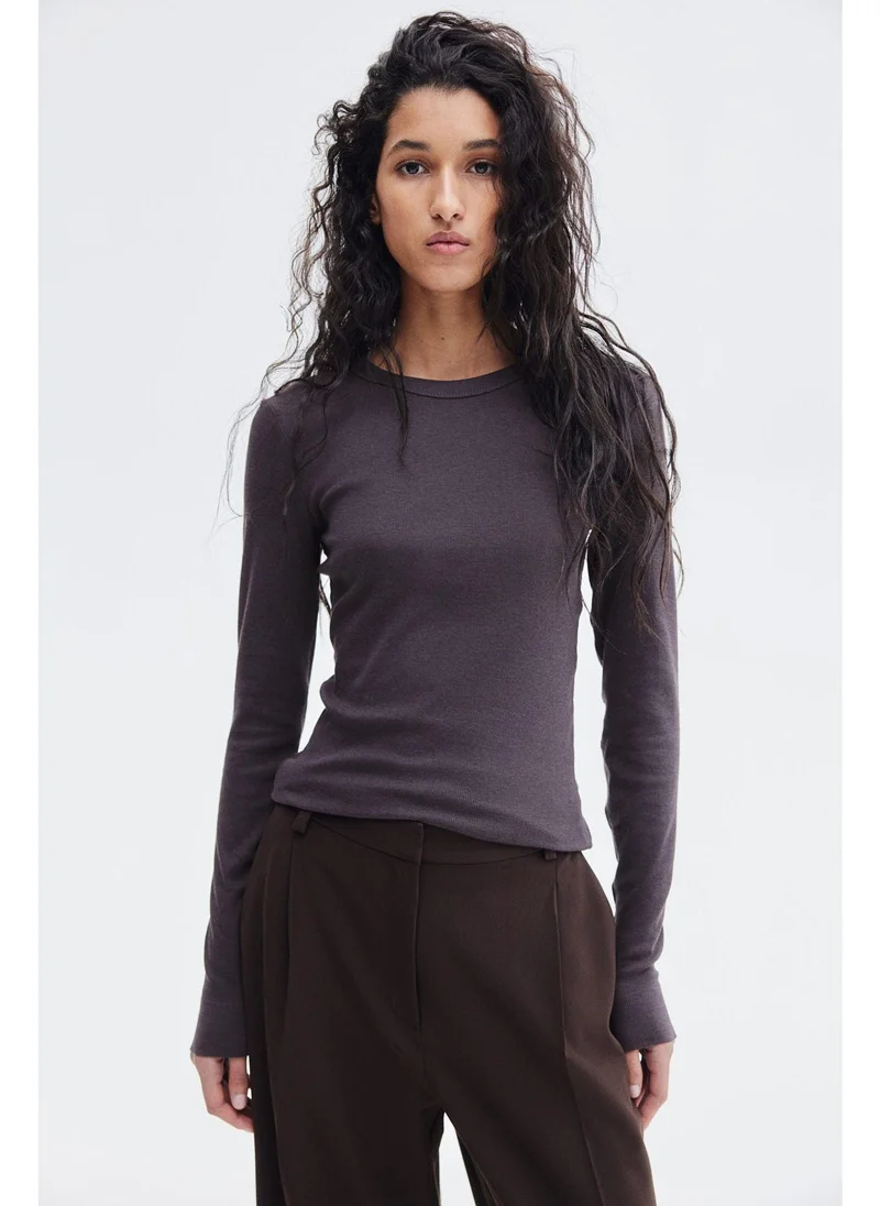 H&M Ribbed modal-blend top