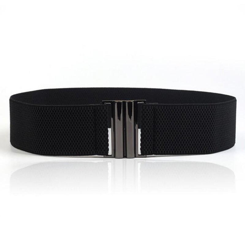 YYXR Womens Black Vintage Plus Elastic Stretchy Waist Cinch Trimmer Belt Size S - Image 1