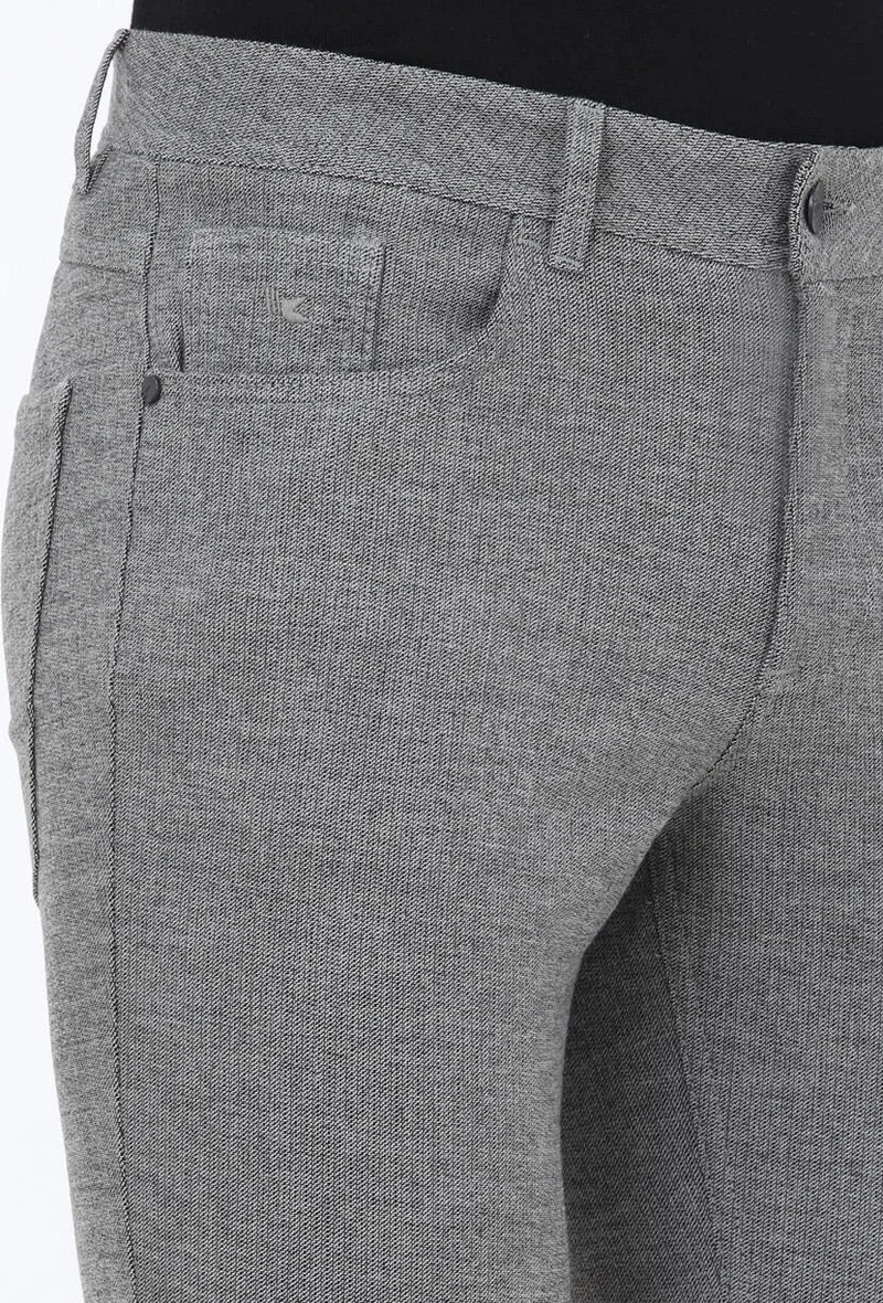 كيب Black Striped Woven Slim Fit Casual Cotton Blend Trousers