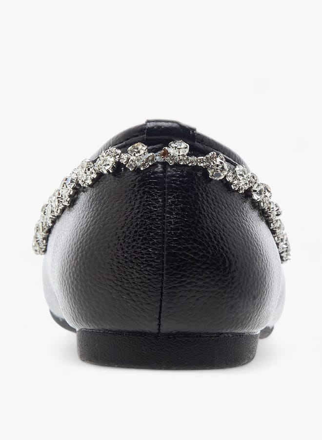 سيليست حذاء باليرينا بناتي سهل الارتداء مزين بالكريستال - Image 5