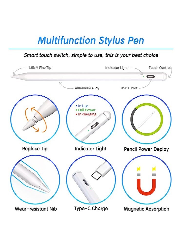 Stylus Pen For iPad With Palm Rejection White - Image 3