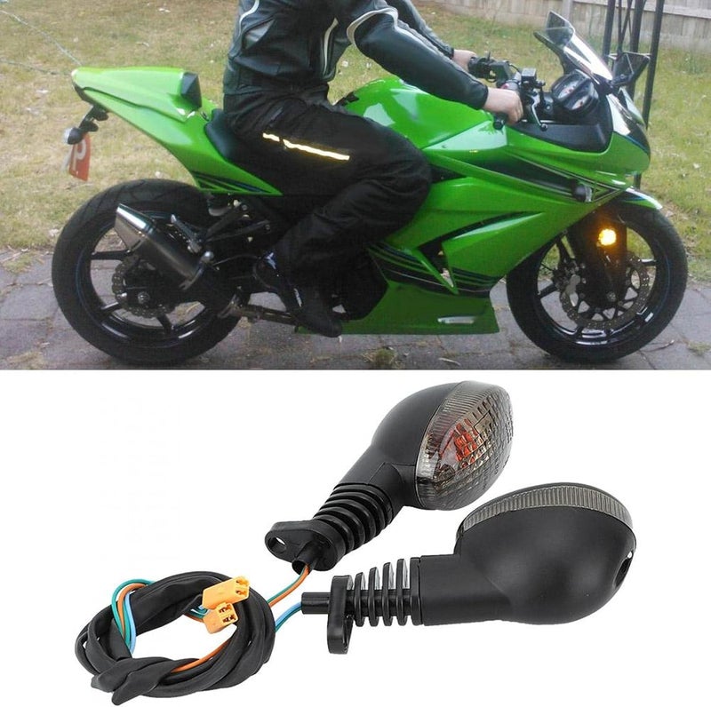 comfrt Turn Signal Light, 2PCS Turn Signal Light Lamp Front Rear Running Lights Fit For Kawasaki Para Ninja 250 Motorcycle Modification(Smoky black) - Image 2
