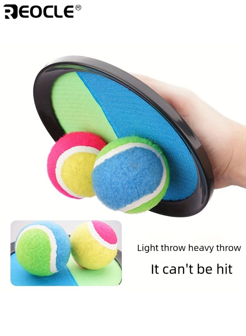 ريوكل طقم لعبة كرة لاصقة للأطفال ألعاب خارجية لعبة رمي وصيد تفاعلية قرص طائر بلاستيكي مع كأس شفط مناسبة لألعاب الشاطئ ملعب اللعب وحديقة المنزل - Image 4