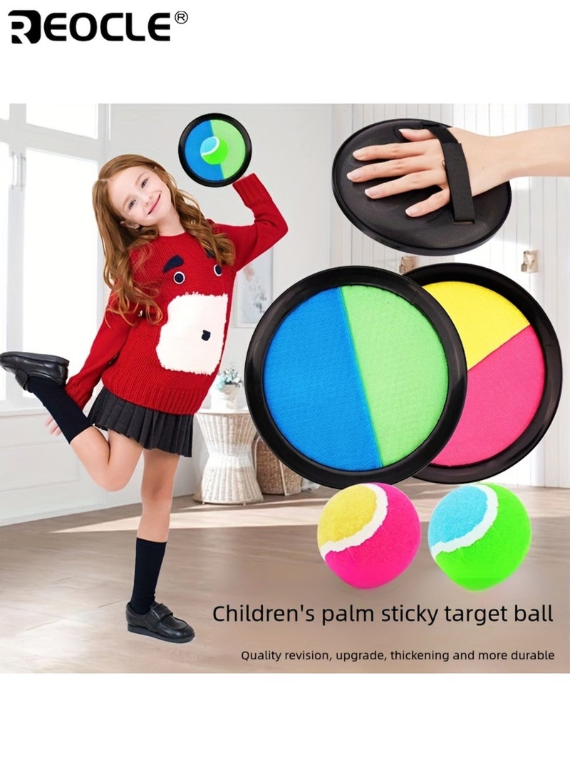 ريوكل طقم لعبة كرة لاصقة للأطفال ألعاب خارجية لعبة رمي وصيد تفاعلية قرص طائر بلاستيكي مع كأس شفط مناسبة لألعاب الشاطئ ملعب اللعب وحديقة المنزل - Image 5