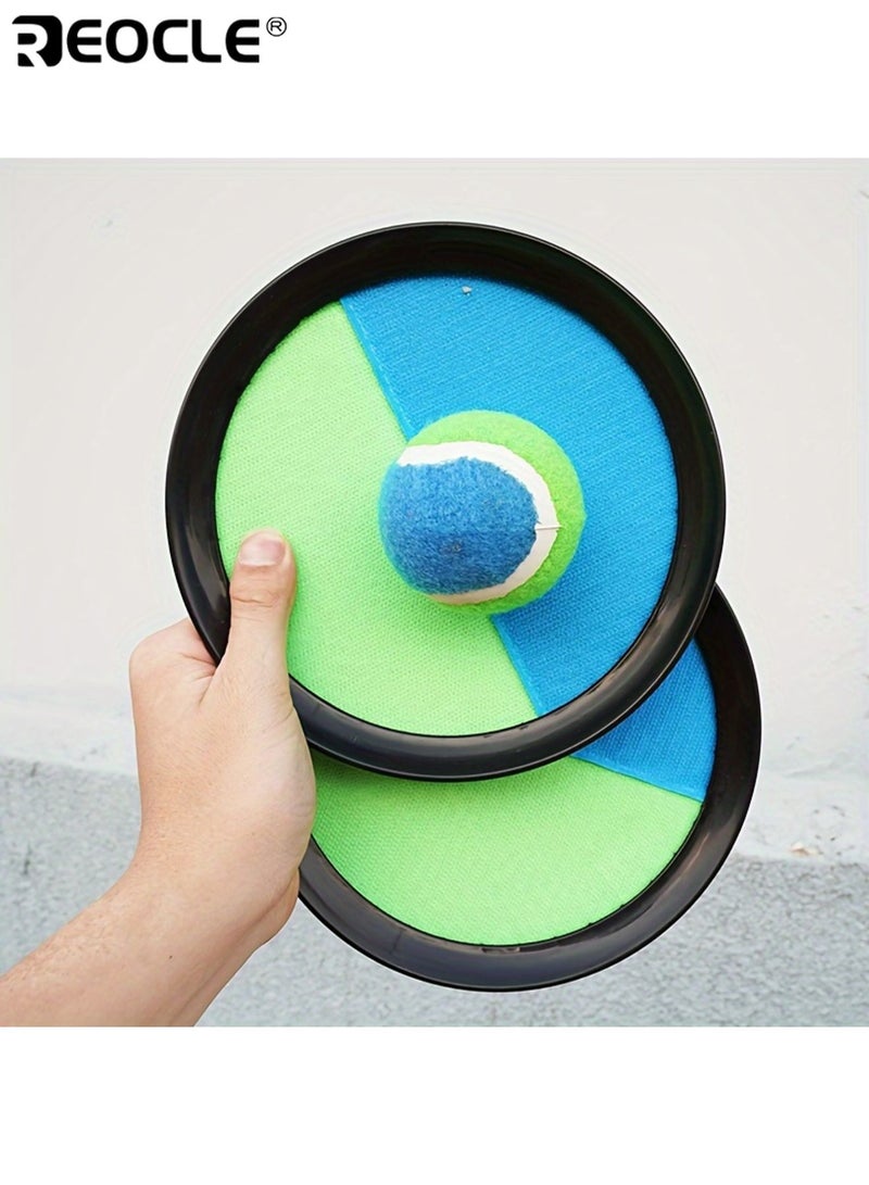 ريوكل طقم لعبة كرة لاصقة للأطفال ألعاب خارجية لعبة رمي وصيد تفاعلية قرص طائر بلاستيكي مع كأس شفط مناسبة لألعاب الشاطئ ملعب اللعب وحديقة المنزل - Image 2