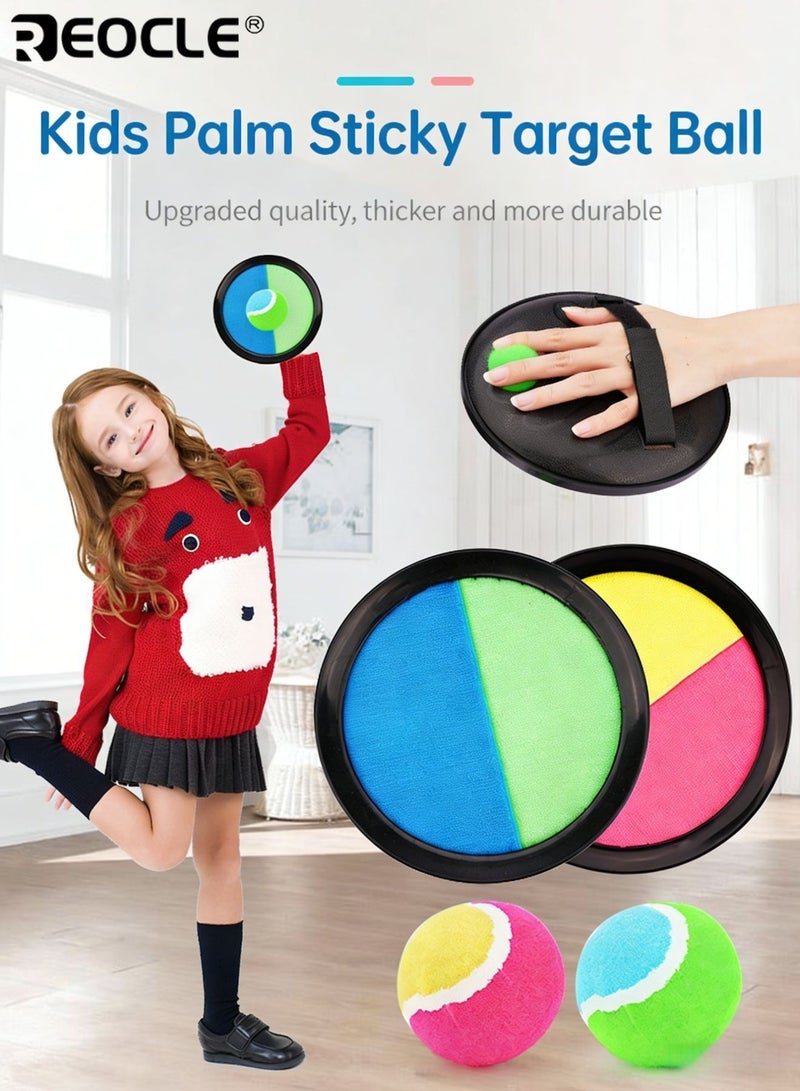 REOCLE Kid's Sticky Ball Game Set Outdoor Game Toys Interactive Throw and Catch Toy Plastic Fly Disc with Suction Cup Suitable for Beach Games Playground Layouts and Backyard Entertainment - Image 2