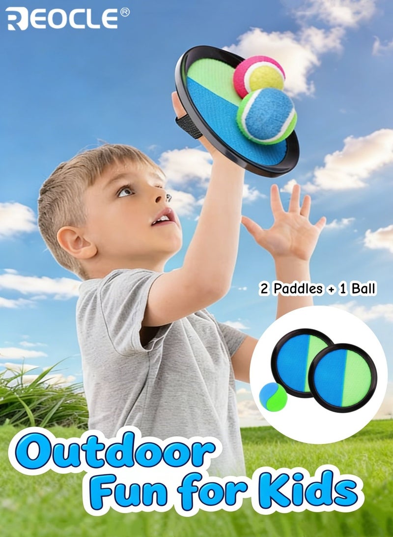 REOCLE Kid's Sticky Ball Game Set Outdoor Game Toys Interactive Throw and Catch Toy Plastic Fly Disc with Suction Cup Suitable for Beach Games Playground Layouts and Backyard Entertainment - Image 1